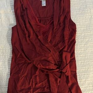 [2] H&M Rich Red Sleeveless Wrap Tank